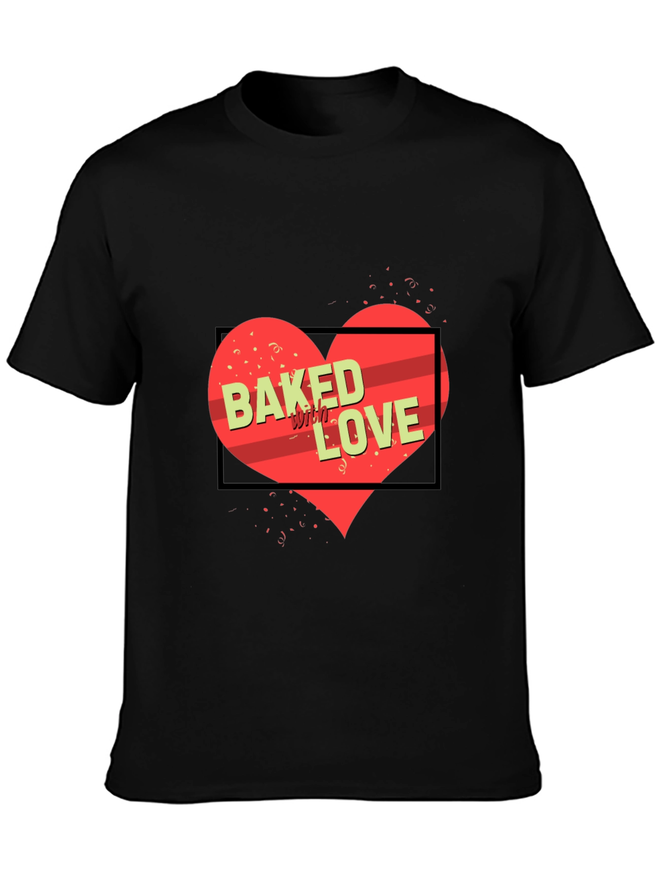 Baked with Love Graphic Tee - Black Unisex Shirt