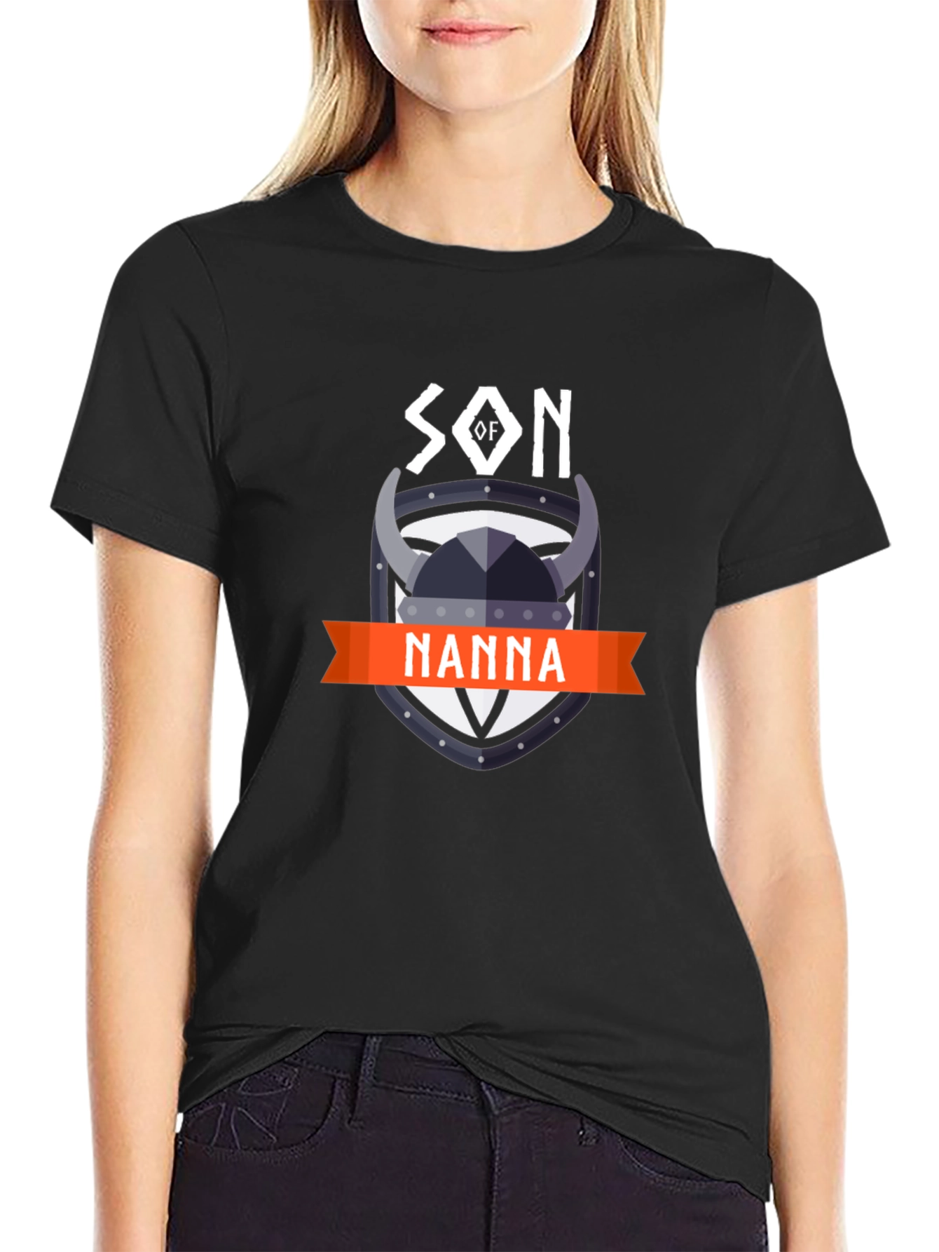 Son of Nanna Viking Graphic Tee - Black
