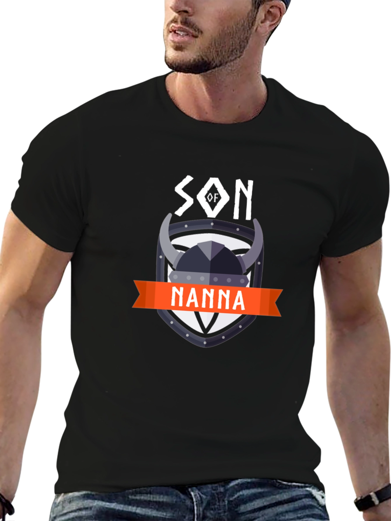 Son of Nanna Viking Graphic Tee - Black