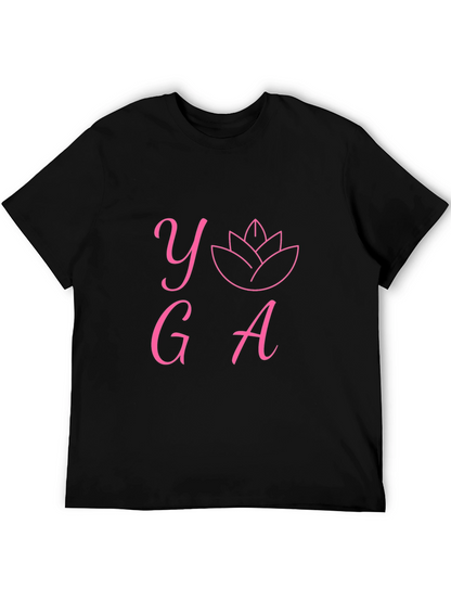 Yoga Graphic Print T-Shirt - Black