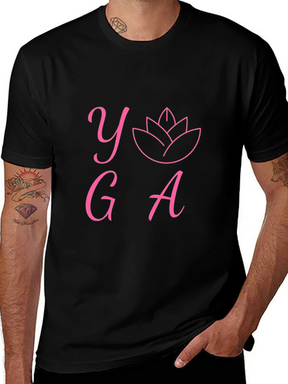 Yoga Graphic Print T-Shirt - Black