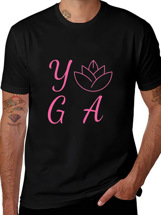 Yoga Graphic Print T-Shirt - Black