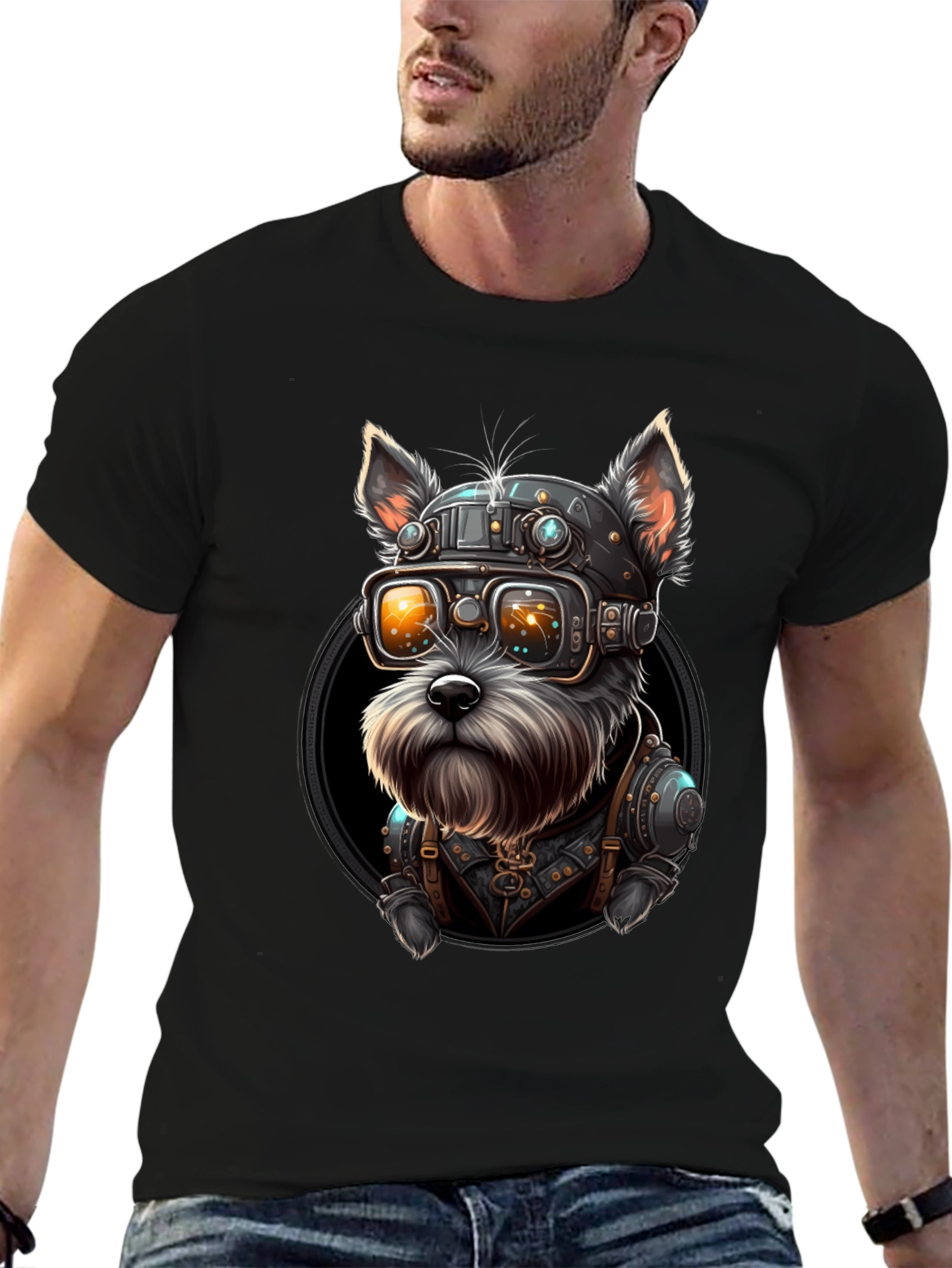 Steampunk Dog Graphic T-Shirt
