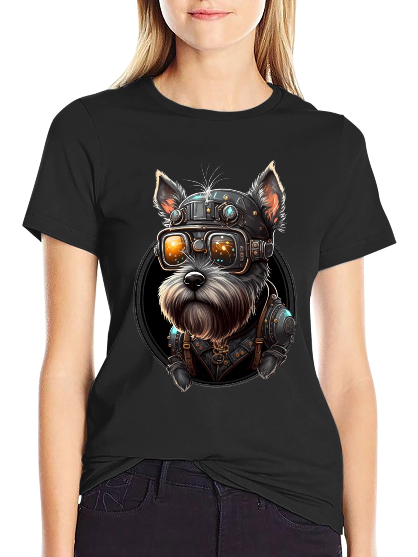 Steampunk Dog Graphic T-Shirt