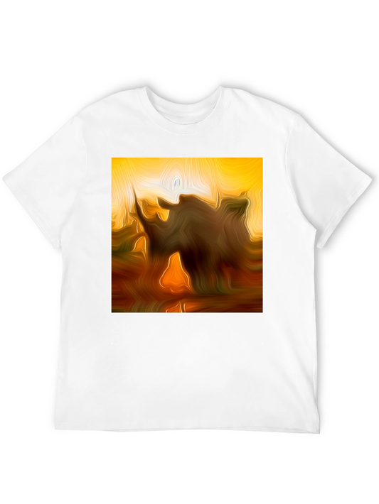 Abstract Graphic Print Black Casual T-Shirt