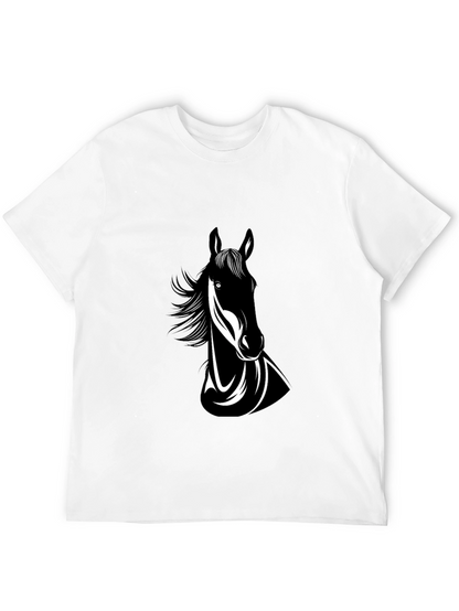 Black Horse Graphic Tee - Mens Crew Neck
