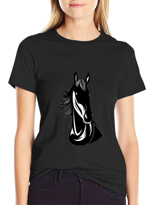 Black Horse Graphic Tee - Mens Crew Neck