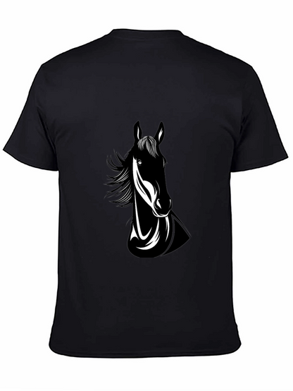Black Horse Graphic Tee - Mens Crew Neck