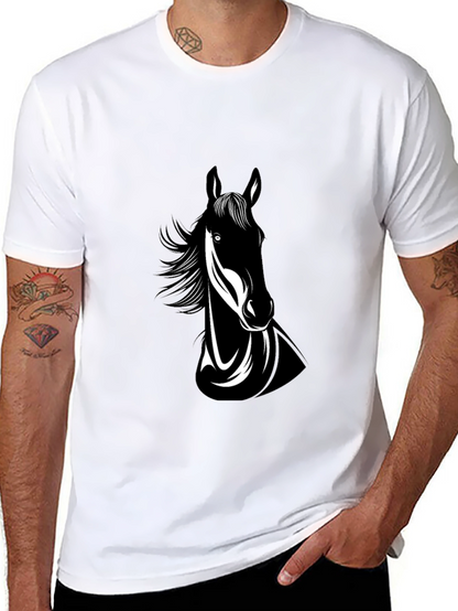 Black Horse Graphic Tee - Mens Crew Neck