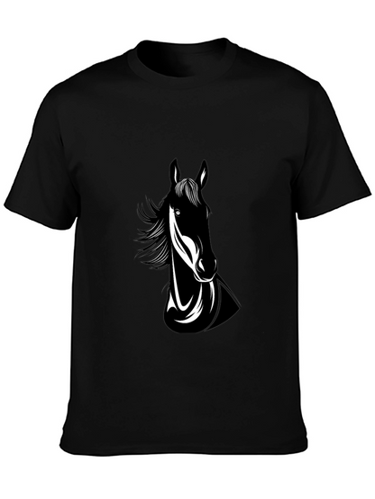 Black Horse Graphic Tee - Mens Crew Neck
