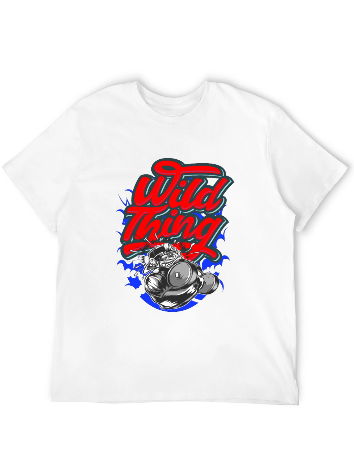 Wild Thing Cartoon Graphic Black T-Shirt