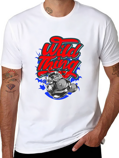 Wild Thing Cartoon Graphic Black T-Shirt