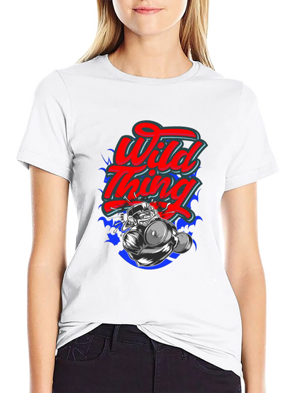 Wild Thing Cartoon Graphic Black T-Shirt