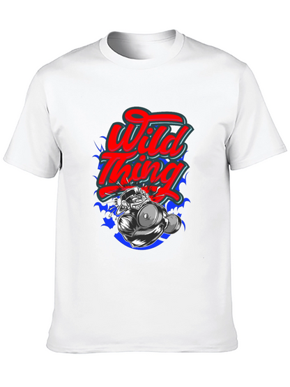 Wild Thing Cartoon Graphic Black T-Shirt