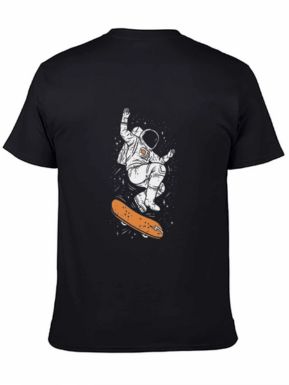 Astronaut Skateboard Graphic Tee - Cool Space Design