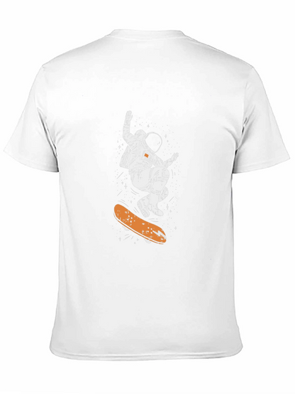 Astronaut Skateboard Graphic Tee - Cool Space Design