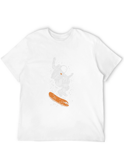 Astronaut Skateboard Graphic Tee - Cool Space Design
