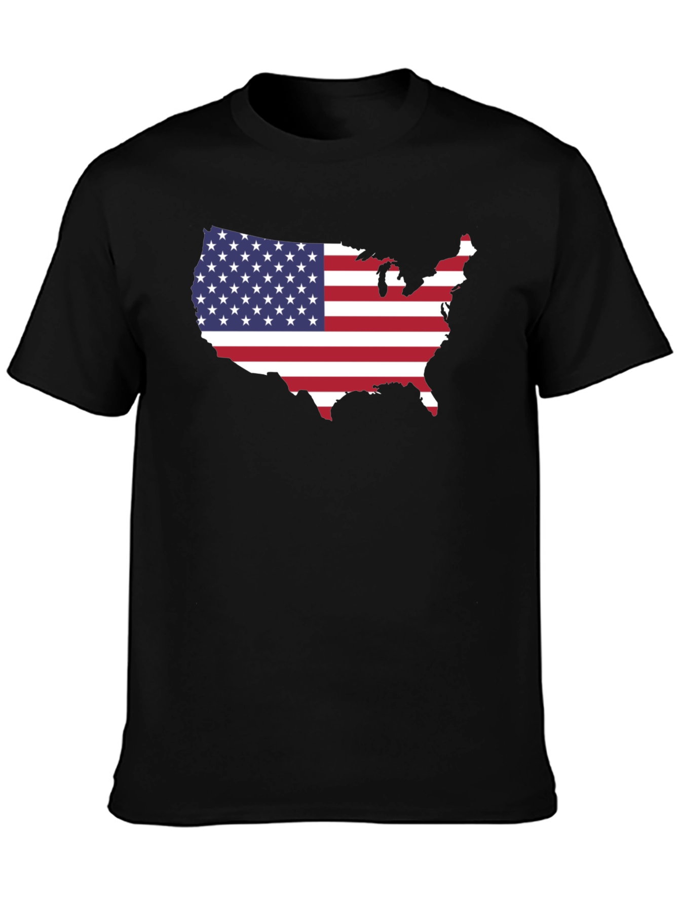 USA Flag Map Graphic Tee - Patriotic Pride!