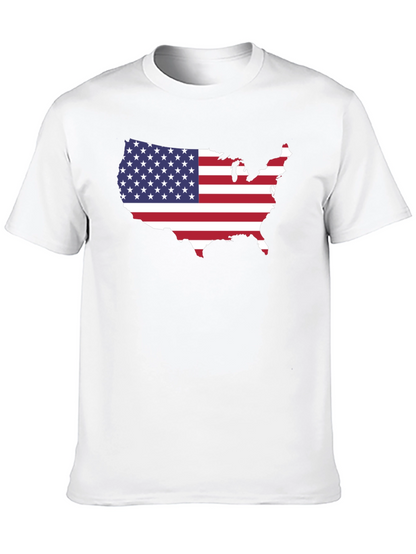 USA Flag Map Graphic Tee - Patriotic Pride!