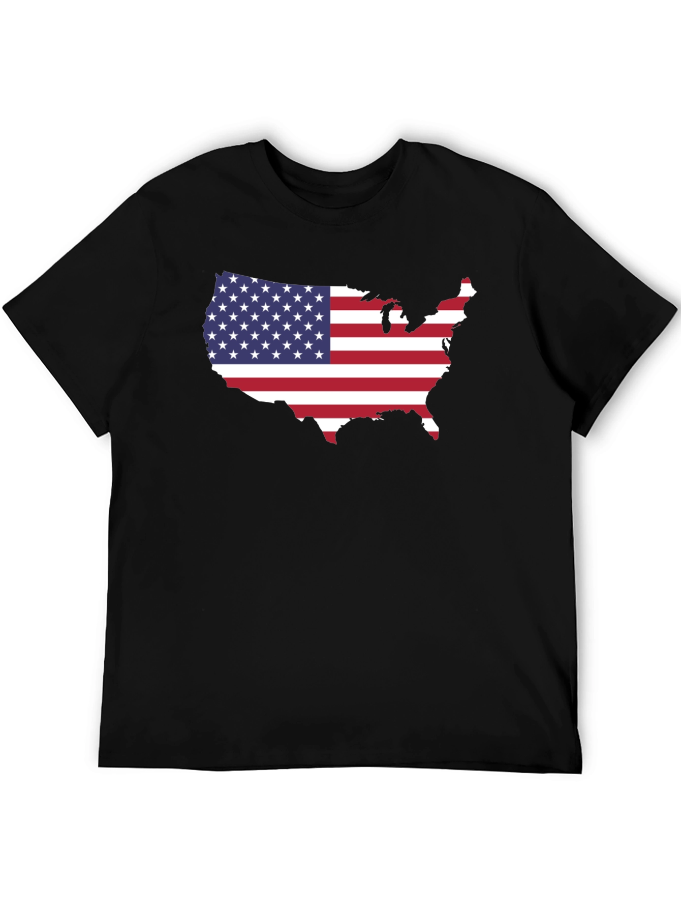 USA Flag Map Graphic Tee - Patriotic Pride!