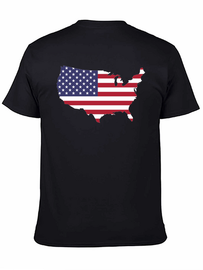 USA Flag Map Graphic Tee - Patriotic Pride!