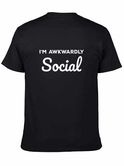 Awkwardly Social Graphic Tee - Mens Black T-Shirt