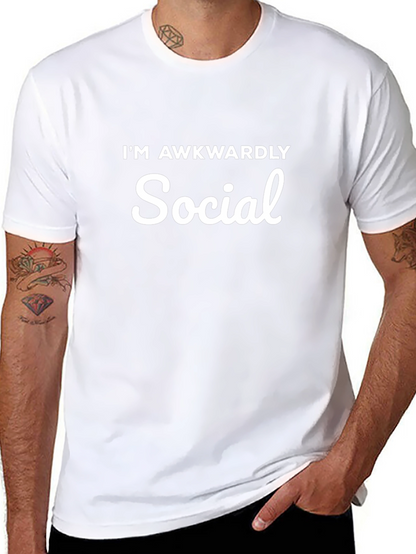 Awkwardly Social Graphic Tee - Mens Black T-Shirt