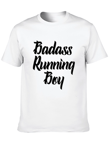 Badass Running Boy T-Shirt Black Tee