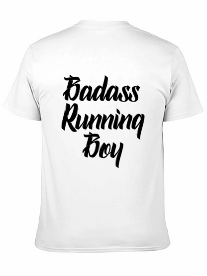 Badass Running Boy T-Shirt Black Tee