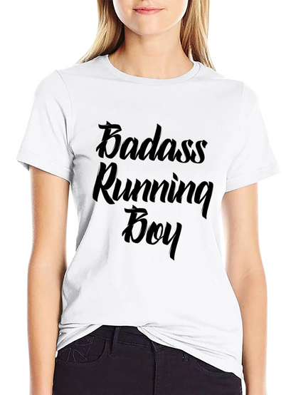 Badass Running Boy T-Shirt Black Tee