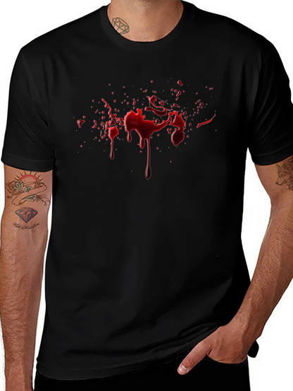 Blood Splatter Graphic Black T-Shirt