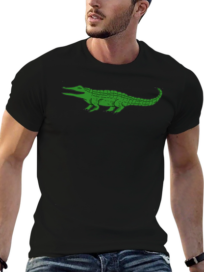 Alligator Graphic Tee - Black Cotton T-Shirt