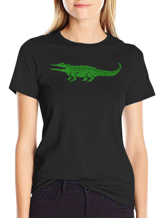 Alligator Graphic Tee - Black Cotton T-Shirt