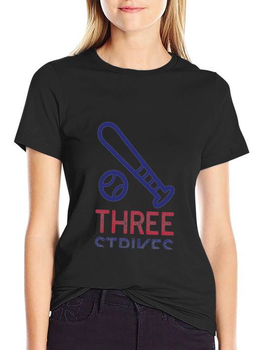Three Strikes Baseball T-Shirt - Soft Cotton Graphic Tee
