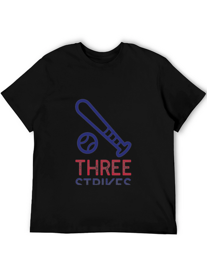 Three Strikes Baseball T-Shirt - Soft Cotton Graphic Tee