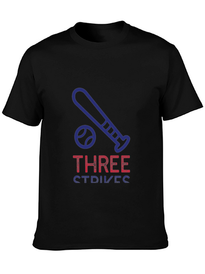 Three Strikes Baseball T-Shirt - Soft Cotton Graphic Tee