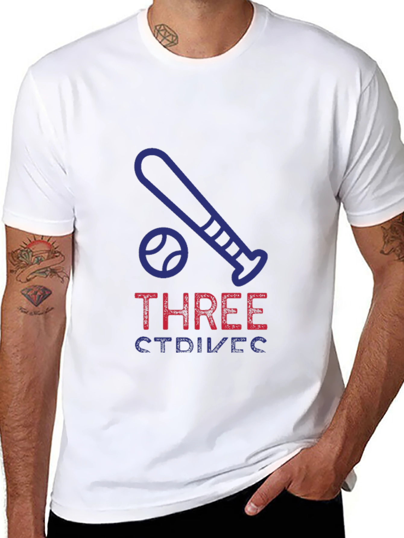 Three Strikes Baseball T-Shirt - Soft Cotton Graphic Tee