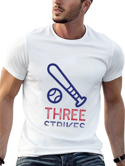 Three Strikes Baseball T-Shirt - Soft Cotton Graphic Tee