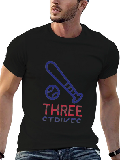 Three Strikes Baseball T-Shirt - Soft Cotton Graphic Tee