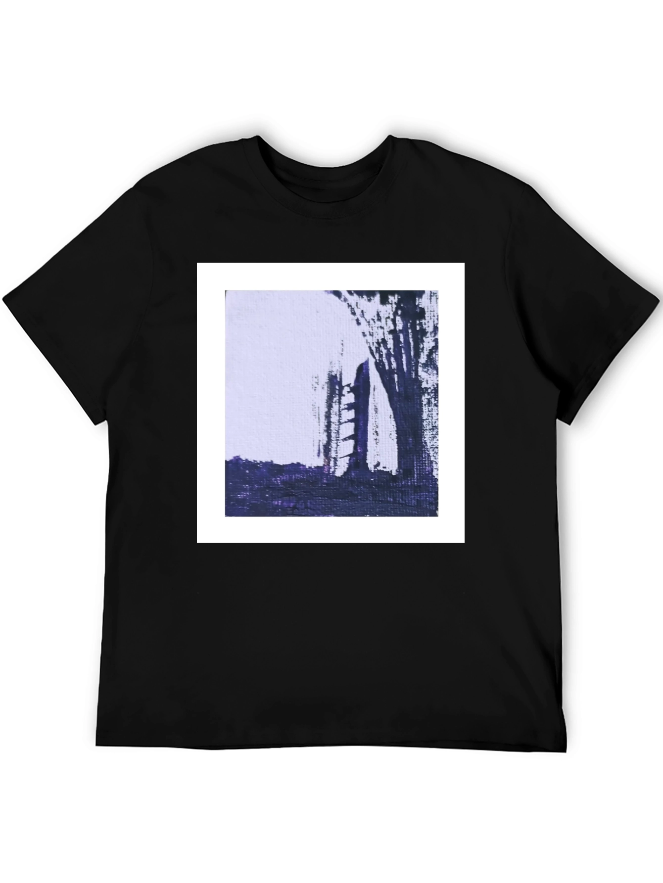 Abstract Art Tee - Modern Black Cotton T-Shirt