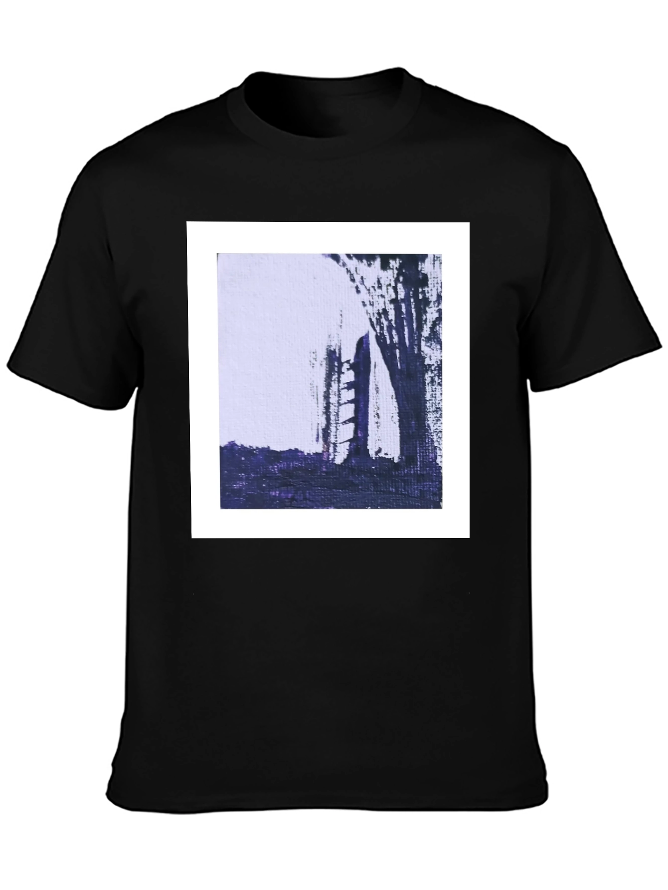 Abstract Art Tee - Modern Black Cotton T-Shirt