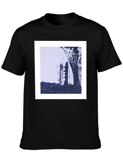 Abstract Art Tee - Modern Black Cotton T-Shirt