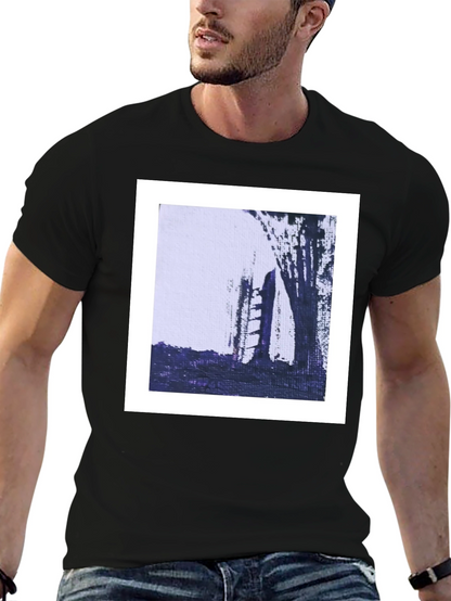 Abstract Art Tee - Modern Black Cotton T-Shirt