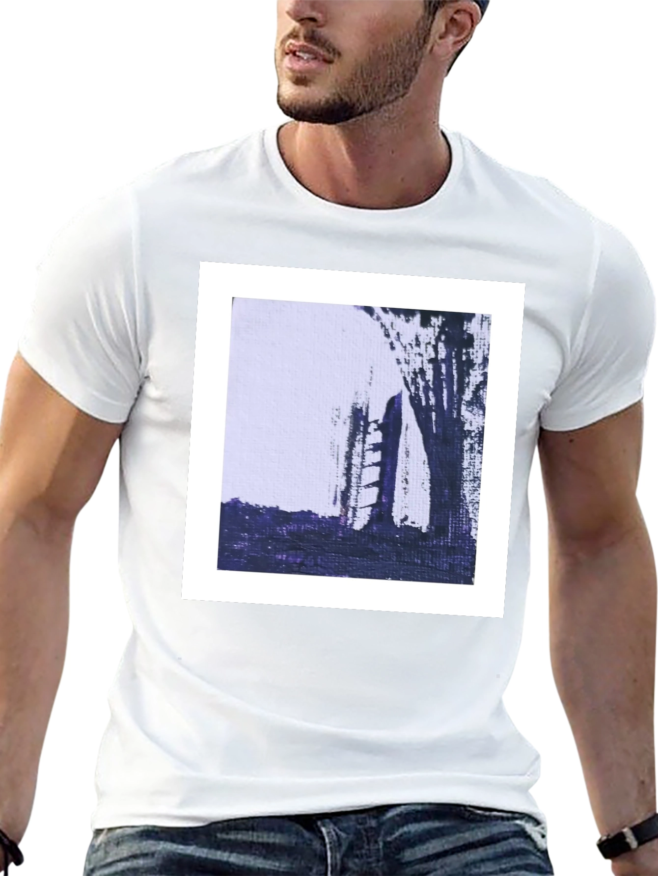 Abstract Art Tee - Modern Black Cotton T-Shirt