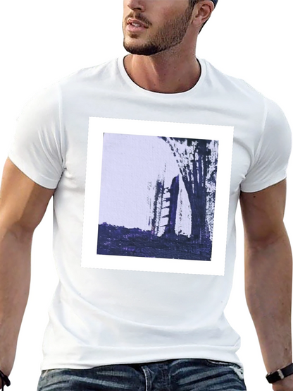 Abstract Art Tee - Modern Black Cotton T-Shirt