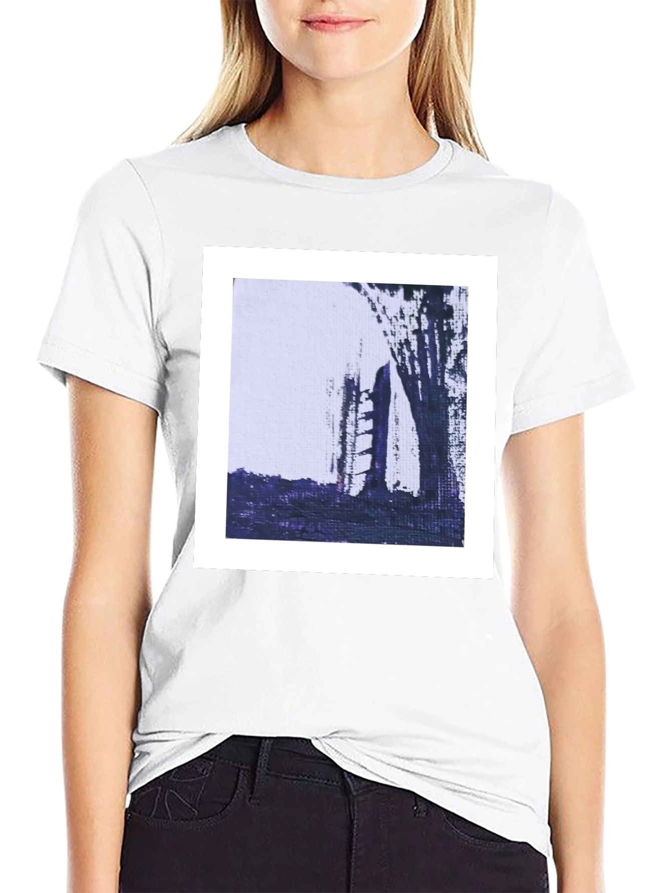 Abstract Art Tee - Modern Black Cotton T-Shirt