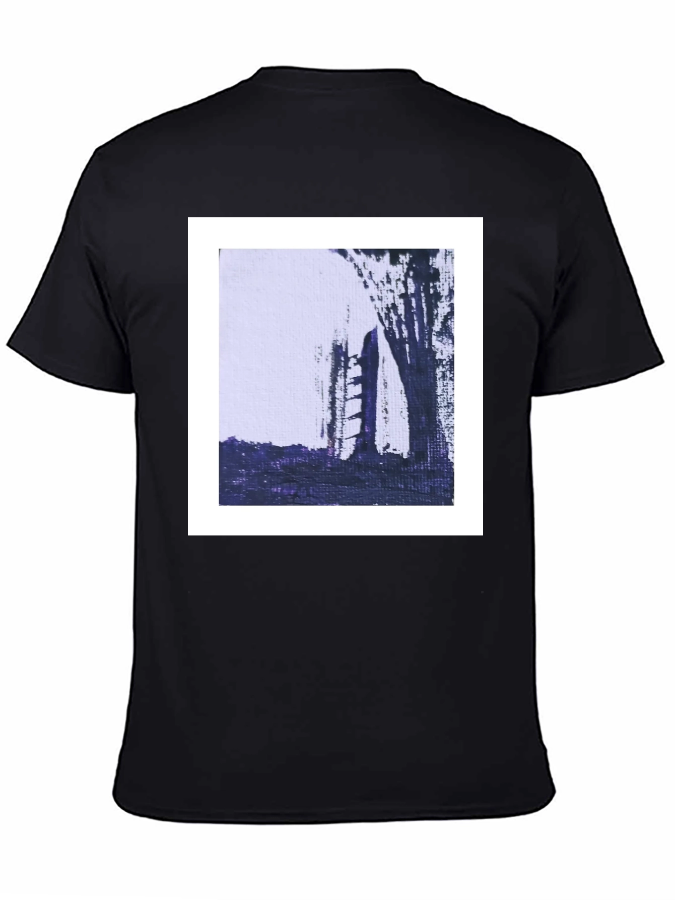 Abstract Art Tee - Modern Black Cotton T-Shirt