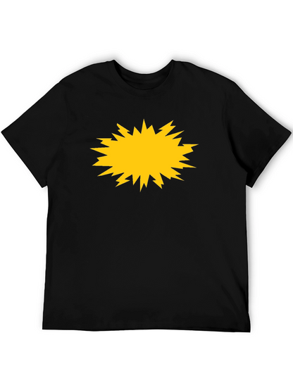 Bold Black Tee with Yellow Burst Graphic