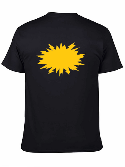 Bold Black Tee with Yellow Burst Graphic