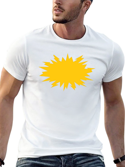 Bold Black Tee with Yellow Burst Graphic